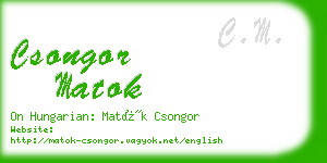 csongor matok business card